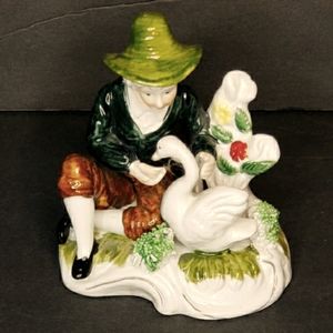 Porcelain Figure Boy with Goose